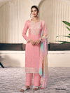 Vin Ombre Moonga Silk With Sequence Embroidery Fency Thread Work Dress Material Wholesale In India